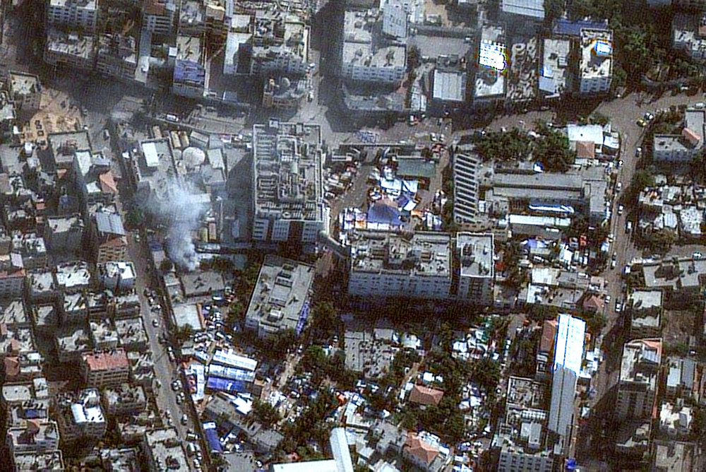 A satellite image shows Al-Shifa hospita