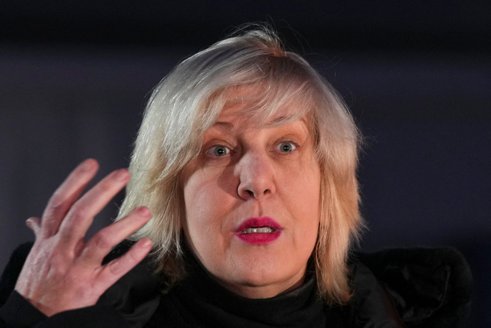 Dunja Mijatovic, the Council of Europe''s Human Rights Commissioner, addresses the media in Michalow