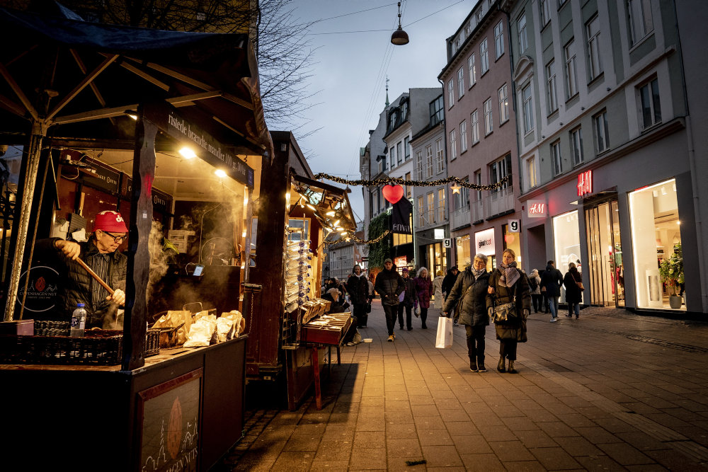 Julelys på Strøget i København