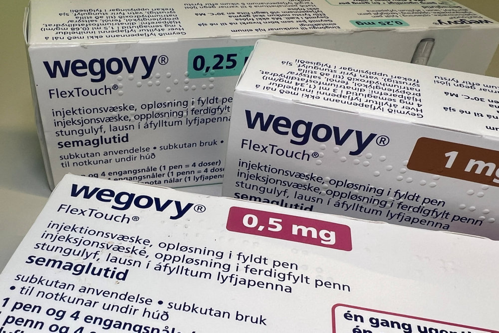 Boxes of Novo Nordisk''s weight-loss drug Wegovy are shown in this photo illustration in Oslo