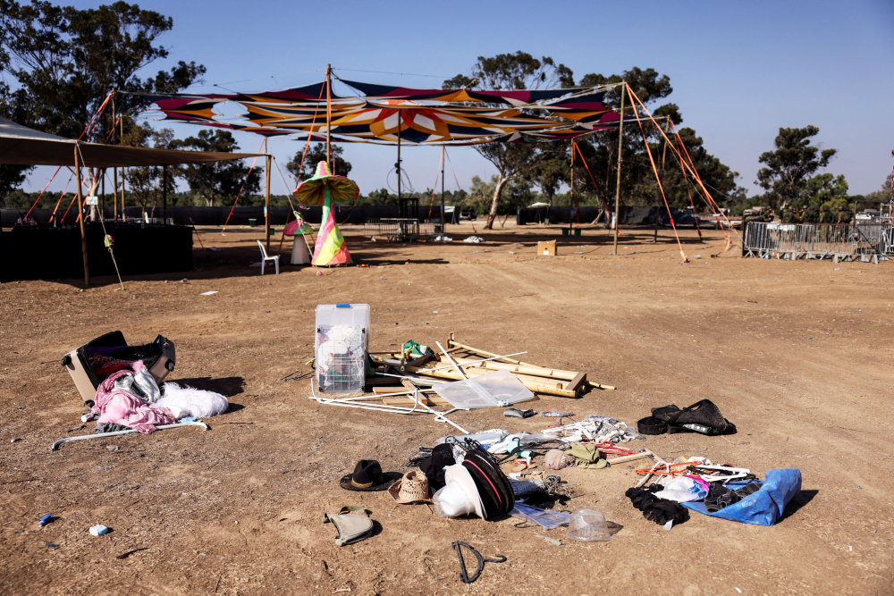 FILE PHOTO: Aftermath of an attack on the Nova Festival by Hamas gunmen from Gaza near Israel''s border with the Gaza Strip, in southern Israel