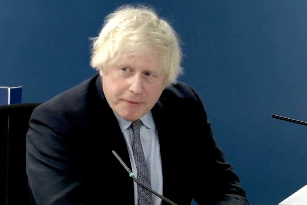 Boris Johnson gives evidence at the COVID-19 Inquiry, in London