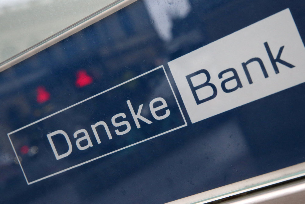 FILE PHOTO: A view of the entrance of a branch of Danske Bank in Copenhagen
