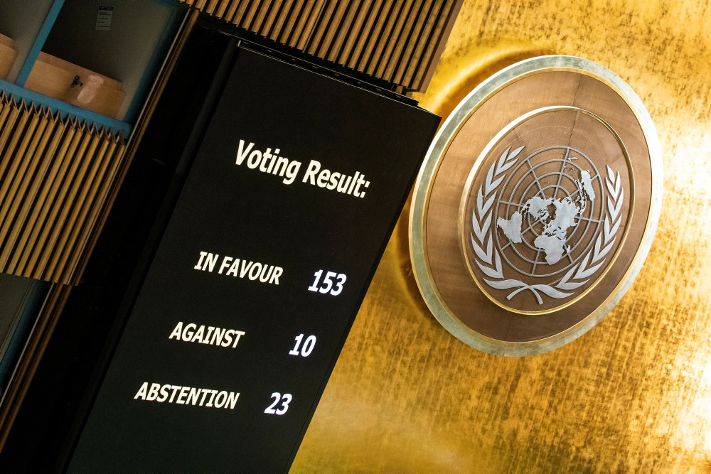 United Nations General Assembly expected to vote on ceasefire resolution amid the ongoing conflict between Israel and the Palestinian Islamist group Hamas, in New York