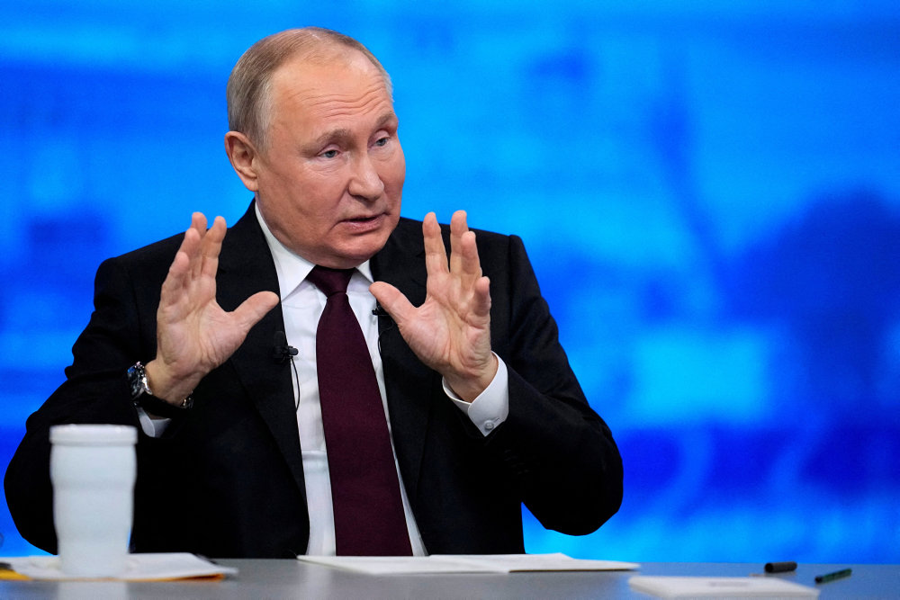 FILE PHOTO: Russian President Putin holds his annual press conference in Moscow